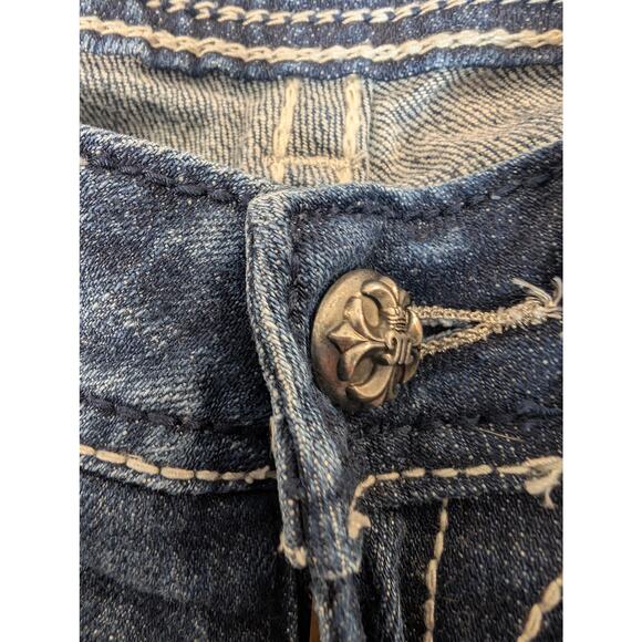 Miss Me Jeans Women's Blue Easy Bootcut Rhinestone JE5342EL Size 26 Western Logo - Picture 3 of 8